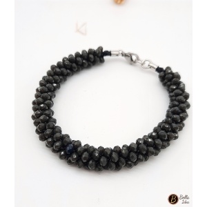 Braccialetto in perline grigie sfaccettate