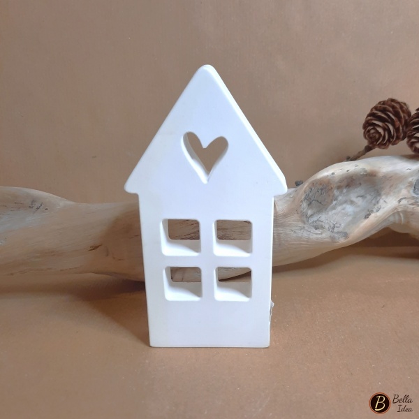 Casetta in gesso bianco modello C alta e larga