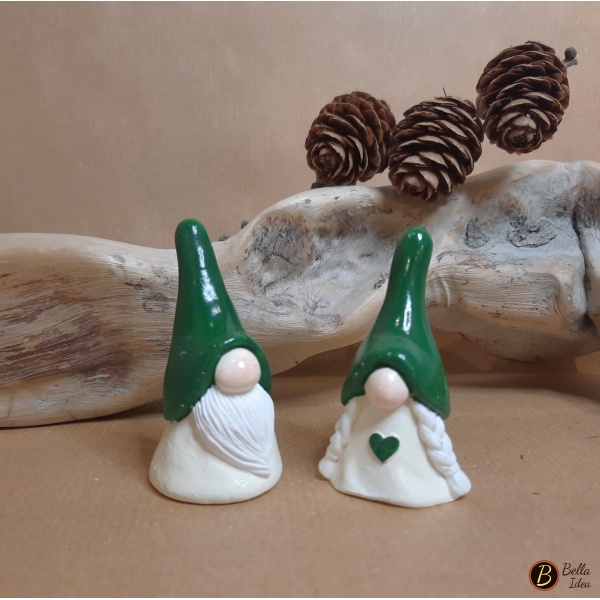 Coppia gnomi mignon verde e vaniglia