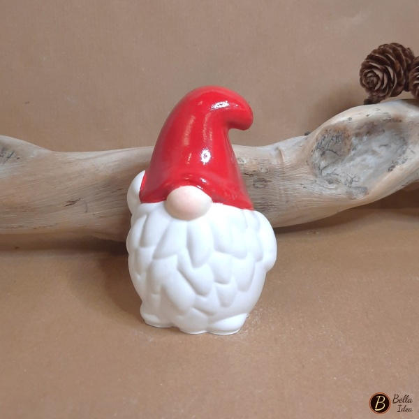 Gnomo in gesso Paffuto con cappello rosso