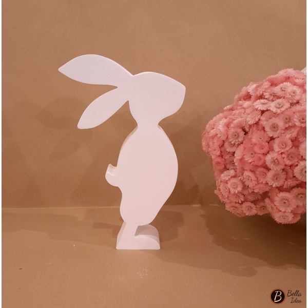 Signor coniglio in gesso bianco da appoggio.